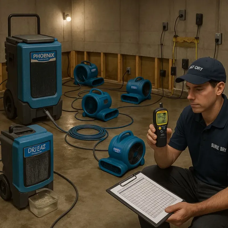 Structural Drying and Dehumidification process in McHenry County, IL